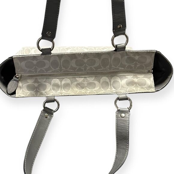 COACH Women’s Silver Monogram Penelope Shopper Tote - Picture 7 of 7
